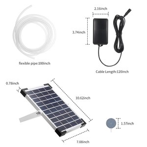 Bomba de ar solar para aquário, bomba de ar dobrável submersível para aquário com bateria - Product Image 2