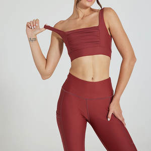 Ensemble de yoga taille haute sans couture personnalisé en usine pour femmes vêtements de sport confortables pour la salle de sport et les leggings de course avec poches - Product Image 4