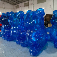 Ours géant gonflable publicitaire hermétique en PVC coloré, effet gommeux, réfléchissant et brillant pour la décoration