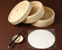 J1 Cuisine chinoise Riz Légumes Dim Sum Brioches Poulet Viande Fruits de mer Boulette Cuiseur vapeur Bambou Panier vapeur