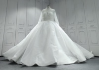 Robe de mariée algérienne traditionnelle à manches longues en dentelle, fournisseur de robes de mariée scintillantes, perlées et scintillantes.