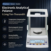 Balance analytique électronique de précision 0,1 mg (10e mille-ième) avec plateau en acier inoxydable, capacité 100-220 g, pour laboratoire, garantie 1 an