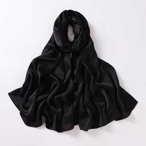 Voile musulman en mousseline de soie couleur unie ins hijab malaisien haute densité en mousseline de soie Hui - Product Image 5