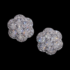 Orecchini a Perno con Fiore in Moissanite VVS Colore D, Gioielli Hip Hop in Argento <span class=keywords><strong>925</strong></span> con Chiusura a Vite per Uso Quotidiano - Product Image 4