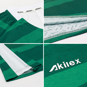 Jersey Sepak Bola Pria Desain Baru Kustom Berkualitas Tinggi Bahan Jacquard Mesh Warna Hijau Botol MOQ Rendah Waktu Produksi 2 Minggu Cepat Kering - Product Image 6