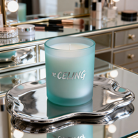 Décoration d'intérieur nordique de luxe, bougies en cire de soja luxueuses, porte-bougie uniques, pots en verre vides avec couvercles en verre