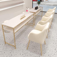Table de manucure de luxe pour salon de beauté, tables et chaises de manucure, table de technicien en ongles postmoderne simple ou double