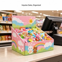 Boîte de présentation en carton écologique moderne personnalisée, pliable, prête à l'emploi, plateau de rangement, unité de présentation sur comptoir de vente au détail
