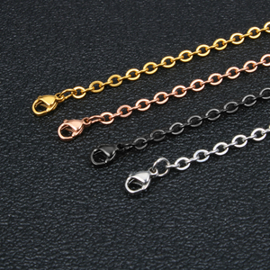Cadena de Eslabones de Acero Inoxidable Chapada en Oro de Alta Calidad, Cadena Plana Tipo O, Cadena Cruzada para Hombre y Mujer - Product Image 5
