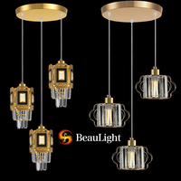 Lustre en cristal de luxe moderne avec suspension pour tables à manger, bars et cuisine, petit modèle suspendu
