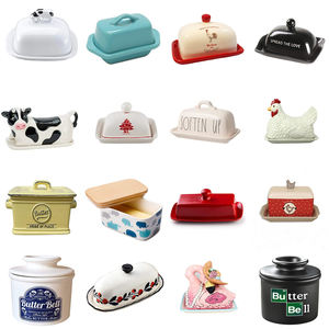 Porte-<span class=keywords><strong>beurre</strong></span> en porcelaine blanche unie avec couvercle design coeur personnalisé ODM - Product Image 6