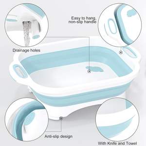 Évier pliable pour la maison, panier de vidange, planche à découper, panier à découper pliable, évier de lavage, planche à découper avec drain - Product Image 3