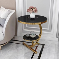 Nordique minimaliste petit appartement salon marbre moderne Double pont Table basse combinaison balcon coin support Table d'appoint