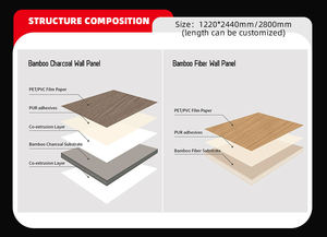 Surface en <span class=keywords><strong>bois</strong></span> imperméable décorative intérieure en bambou <span class=keywords><strong>placage</strong></span> en <span class=keywords><strong>bois</strong></span> plat de fibre de panneau de <span class=keywords><strong>mur</strong></span> de charbon de <span class=keywords><strong>bois</strong></span> - Product Image 5