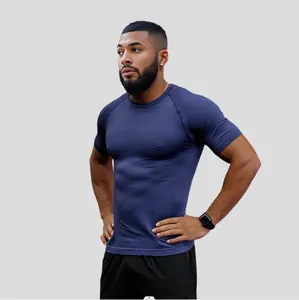 Individuelles Logo Trainingskleidung individuell schlicht Sport Fitness Muskel Aktivbekleidung Slim Fit Gym Herren T-Shirt