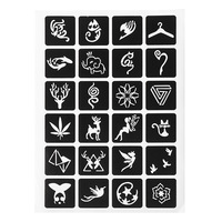 Kit de pochoirs réutilisables pour tatouage éphémère avec modèles en papier pour l'art corporel temporaire