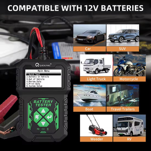 BA-107 เครื่องทดสอบแบตเตอรี่ 12V เครื่องตรวจจับพลังงานในรถยนต์ ตรวจ<span class=keywords><strong>สอ</strong></span>บ SOH, SOC, แรงดันไฟฟ้า และความต้านทานสำหรับรถยนต์, รถ SUV, รถบรรทุก, เรือ - Product Image 1