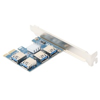 Placa de expansão pci-e 1x para 4 entradas pcie gpu pcie 1 para 4