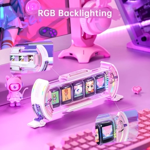 Divoom lần cổng pixel DIY Glow Ống Cyber bàn trang trí IPS màn hình màu đồng hồ kỹ thuật số sáng tạo RGB LED ánh sáng - Product Image 1