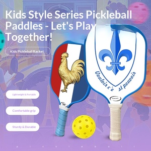 Ensemble de raquettes de pickleball pour enfants, jouet de sport d'extérieur, motifs de dessins animés, impression DIY, matériau PP 3k, sac inclus, prêt à être expédié - Product Image 4