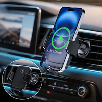 Cargador Inalámbrico Rápido de 15W para Auto, Soporte para Teléfono con Sujeción Automática, Montaje en Rejilla de Ventilación, Operación con una Mano, Compatible con Diversas Carcasas, Agarre Estable