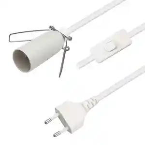 Salt Lamp Wire E14 Socket Bulb Lamp holder Power Extension Cable Eu 2 pin Plug Cord with dimmer switch