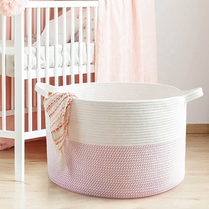 Panier à <span class=keywords><strong>linge</strong></span> sale extra large en <span class=keywords><strong>corde</strong></span> de coton écologique tressé avec poignée - Product Image 4