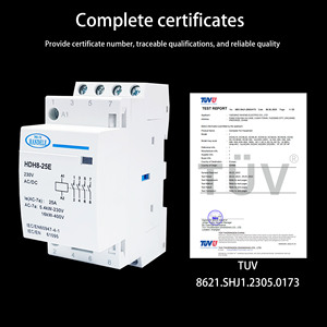 Handele HDH8-25E <span class=keywords><strong>4</strong></span>ขั้ว3เฟส50/60Hz 16A 20A 25A 230V 3NO 1NC มินิ ac/dc โมดูลาร์ราง DIN ไฟฟ้า - Product Image 6