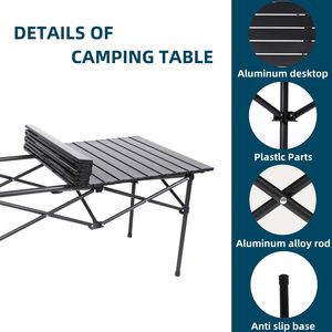 Mesa Plegable Portátil de Acero al Carbono Pequeña para Exteriores, Mesa Rodante de Metal para Camping, Venta al Por Mayor - Product Image 4