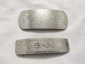 Hair <b>Clip</b> Silver Plated with Silver Pin Metal Custom Size Custom Hand Made Accept Customized Logo Fashionable Colorful 100 Pcs - Product Image 4