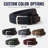 Ceinture de golf élastique noire/grise, ceinture extensible pour la vente au détail et les commandes en gros