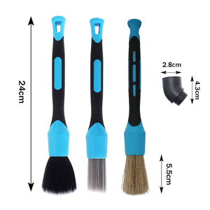 3 Stks/set Detaillering Borstelset Auto Schoonmaken Auto Detail Gereedschap Wiel Dashboard Rubber Handvat Schoonmaken Borstel Carwash Apparatuur - Product Image 2