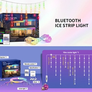Luces Navideñas Inteligentes RGBIC para Exteriores, Resistentes al Agua IP65, Control por Aplicación, Control Remoto, Cambio de Color RGB, Sincronización con Música - Product Image 4