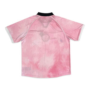 कस्टम स्ट्रीट शैली फुटबॉल जर्सी गुलाबी सबलिमिनेशन डिजाइन रंग फैशन कढ़ाई लोगो ने फुटबॉल शर्ट - Product Image 3