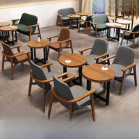 Ensemble complet de meubles en bois pour hôtel, restaurant, table à manger, chaise, tabouret de bar, projet complet pour café et restaurant