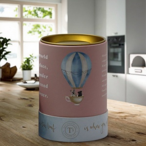 กระป๋องบรรจุภัณฑ์กระดาษเกรดอาหารแบบย่อยสลายได้ ออกแบบโลโก้ได้ตามต้องการ พร้อมฝาอลูมิเนียม สำหรับบรรจุใบชา - Product Image 6