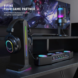 <span class=keywords><strong>Fifine</strong></span> 3.5mm lumière LED sur l'oreille écouteurs de jeu casques casque 7.1 son Surround casque de jeu filaire avec support de bureau - Product Image 6