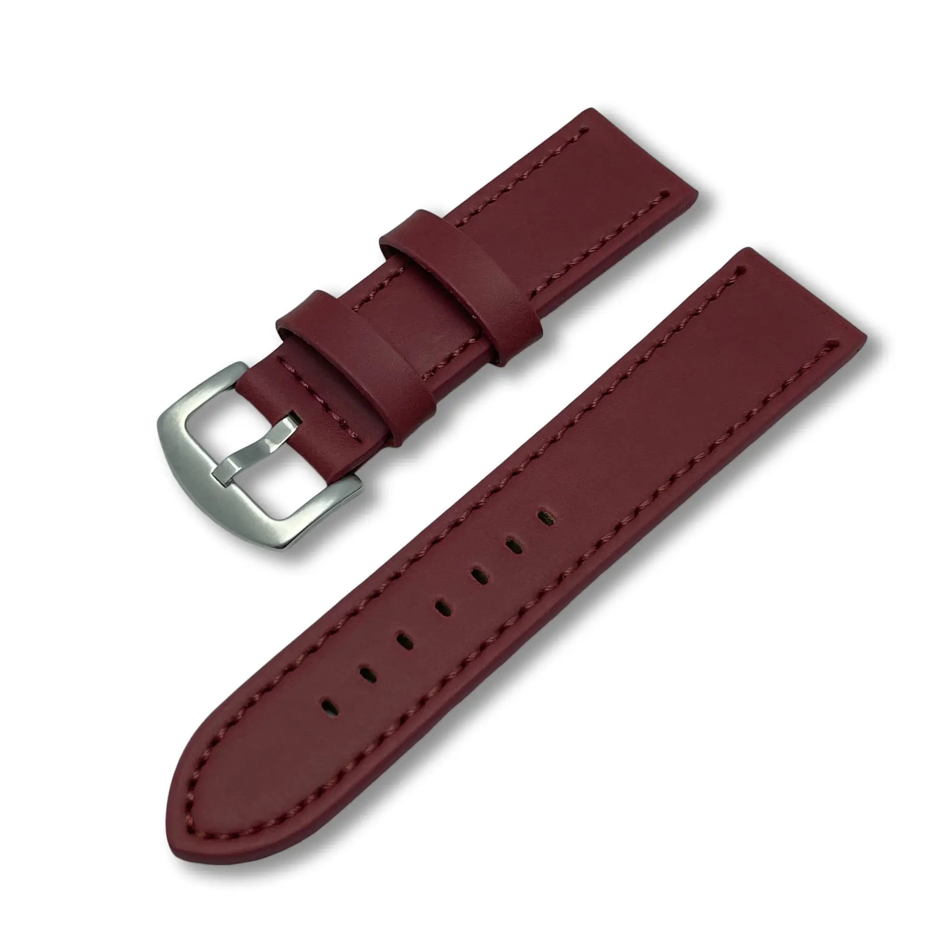 Hoge Kwaliteit Cut Edge Pu Lederen Horlogeband Zwart Bruin 18Mm 20Mm 22Mm 24Mm Platte Body Universele Horlogeband
