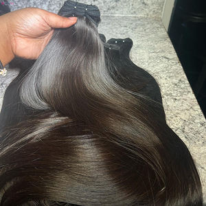 Toptan 12A 15A sınıf çift çizilmiş vietnam insan saçı satıcıları düz bakire ham vizon manikür hizalanmış örme saç demetleri - Product Image 1