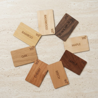 Cartes de visite en bois personnalisées RFID pour hôtel, impression laser, NFC216, écologiques et recyclables en bambou