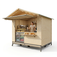 Kiosque en bois à montage rapide, stand de vente au détail, kiosque de billetterie avec fenêtre de service rabattable pour Noël