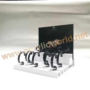 Factory Direct Custom Logo Modern Acrylic Retail <b>Watch</b> Display Case with C <b>Ring</b> Holders for Countertop Jewelry Showcase - Product Image 3
