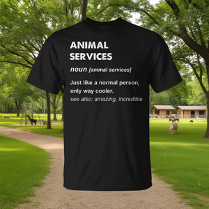 T-shirt Animal Services nera unisex per adulti taglia media - Product Image 3