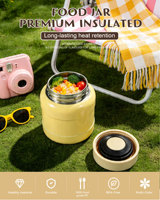 Boîte à lunch thermique portable avec logo personnalisé, étanche, pour le stockage des grains de café, avec cuillère pliable pour le stockage des aliments pour bébés, conforme aux normes FDA