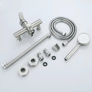 <span class=keywords><strong>Robinet</strong></span> de <span class=keywords><strong>cuisine</strong></span> mural à poignée unique en acier inoxydable 304, finition brossée, noyau de valve en céramique, 360°, vente chaude en Russie - Product Image 5