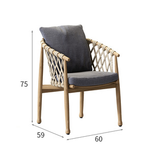 Bắc Âu hiện đại ngoài trời Bàn và ghế đặt ban công vườn mây ghế tròn Bàn Ăn Gỗ tếch ngoài trời Bàn đồ nội thất - Product Image 6