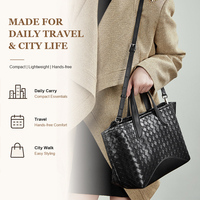 Sac fourre-tout en cuir véritable tressé de marque privée, design contemporain grande capacité pour les voyages urbains, sac à main pour femme