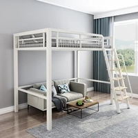 Vente en gros de lit en métal à étage pour l'école Lit double en métal peu encombrant Lits doubles en métal pour adultes Loft