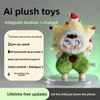 Jouet en peluche en polyester personnalisé OEM avec IA, yeux intelligents, connexion Wi-Fi, dialogue interactif, robot compagnon émotionnel, poupée animale de compagnie