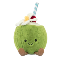 Boneka Kelapa Hijau Lucu, Boneka Buah Isi Dakron yang Menggemaskan, Bantal Lempar Kreatif, Boneka Kelapa Berkualitas Tinggi